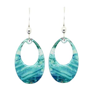 Blue Water Earrings, Sterling Silver Earwires, Item# 2268