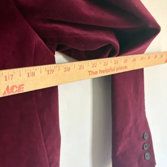 Boden Velvet Blazer Burgundy One Button Lined Career Jacket