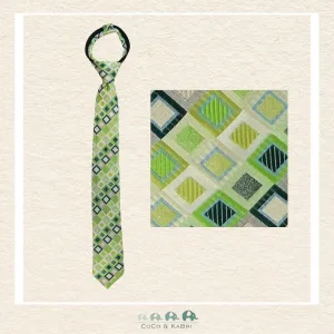 Boys Zipper Tie - Green 17"