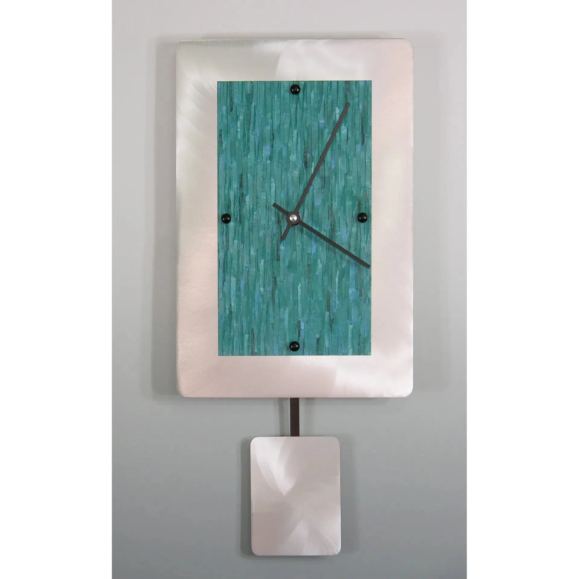 Brushed Aluminum Pendulum Wall Clock A812P by Linda Lamore