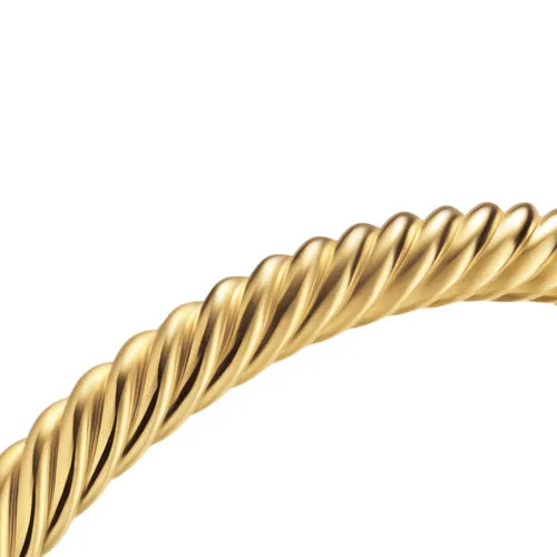 Cable Cuff Bracelet in 18K Yellow Gold, 6mm, Size Large