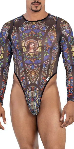 Candyman 99814 Stained Glass Bodysuit Black-print