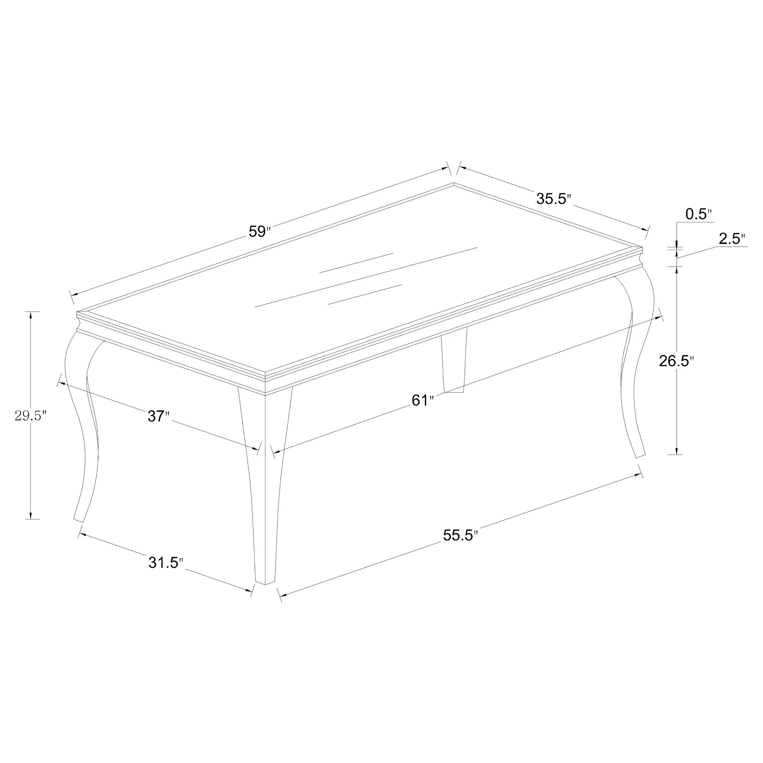 Carone 5-piece 61" Rectangular Black Glass Dining Set Blue