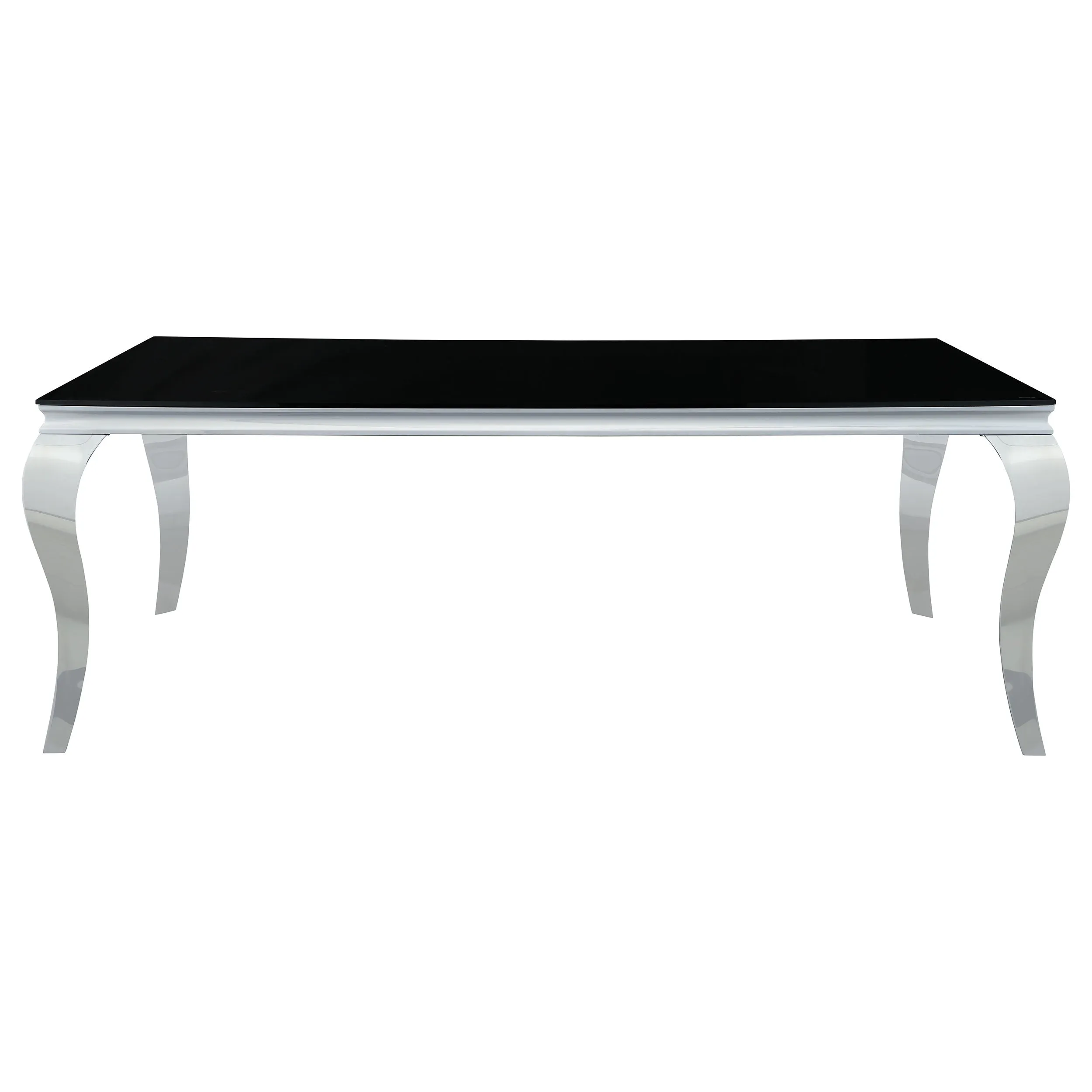 Carone 5-piece 81" Rectangular Black Glass Dining Set Grey