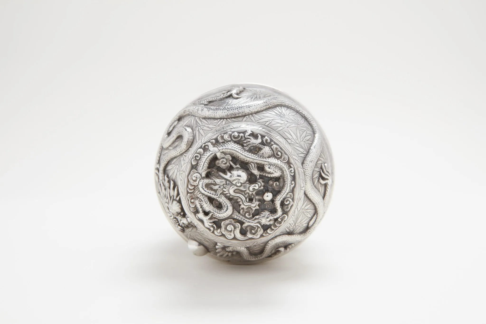 Chinese Export Silver Dragon Cocktail Shaker