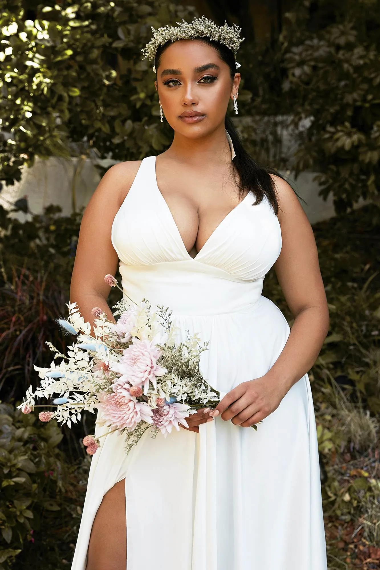 Cinderella Divine 7469W Long Formal A-Line Satin Dress