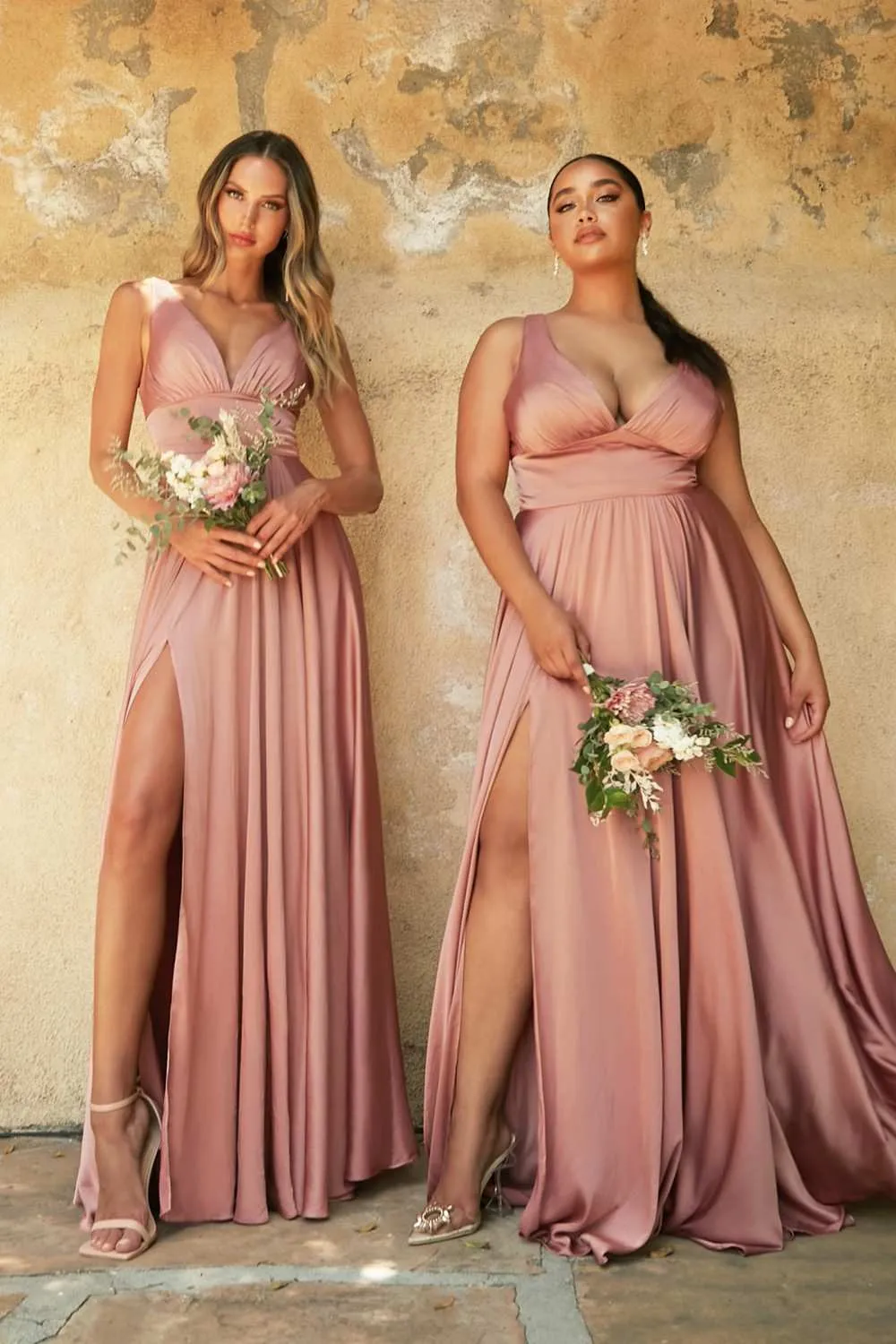 Cinderella Divine 7469W Long Formal A-Line Satin Dress