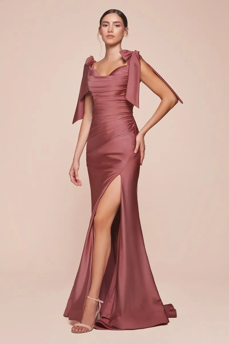 Cinderella Divine CD943C Long Fitted Stretch Jersey Formal Dress Off Shoulder