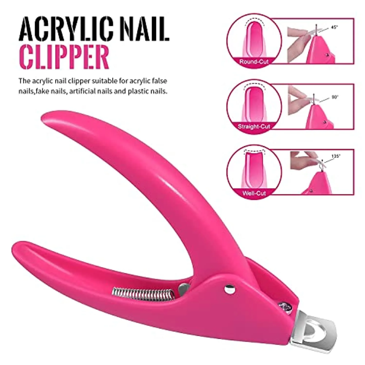 Clear Coffin Nail Tips Set, MORGLES 500 Pcs Clear Fake Nails French Tip Nails Acrylic Long Coffin Half Cover Nail Tips Ballerina False Nails with Nail Clipper Files and Glues,Cuticle Pusher and Fork
