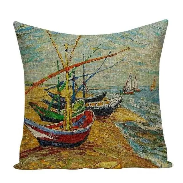 Colorful Impressionist Style Cushion Covers