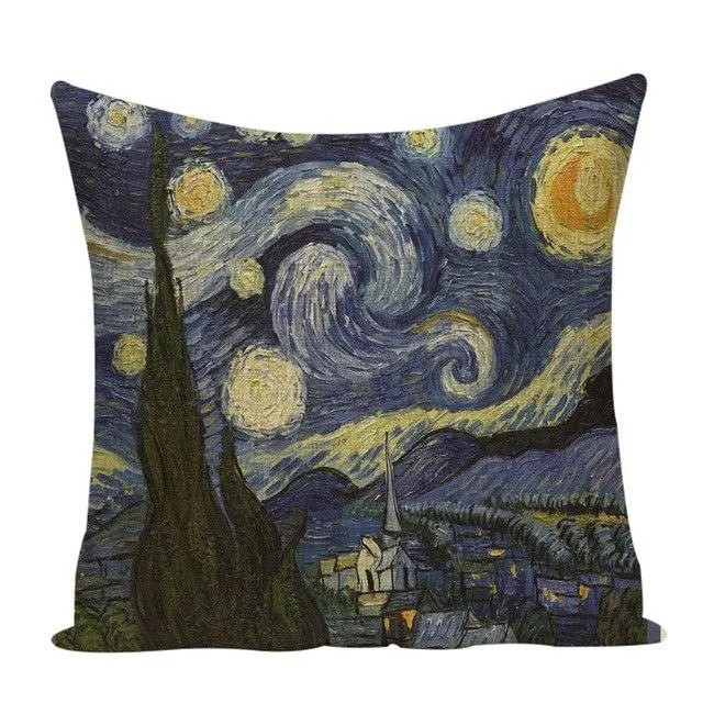 Colorful Impressionist Style Cushion Covers