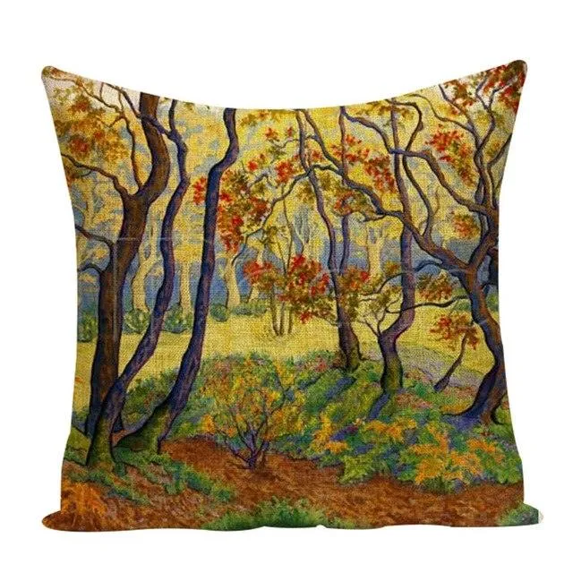 Colorful Impressionist Style Cushion Covers
