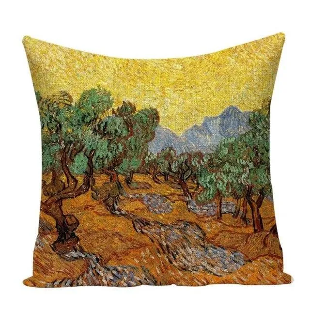 Colorful Impressionist Style Cushion Covers