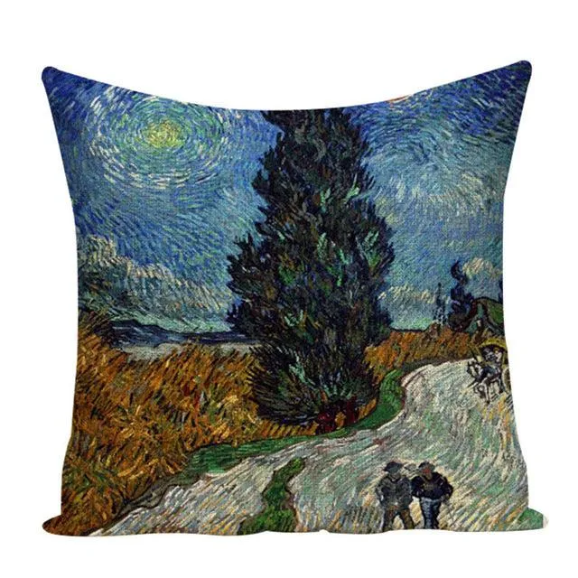Colorful Impressionist Style Cushion Covers