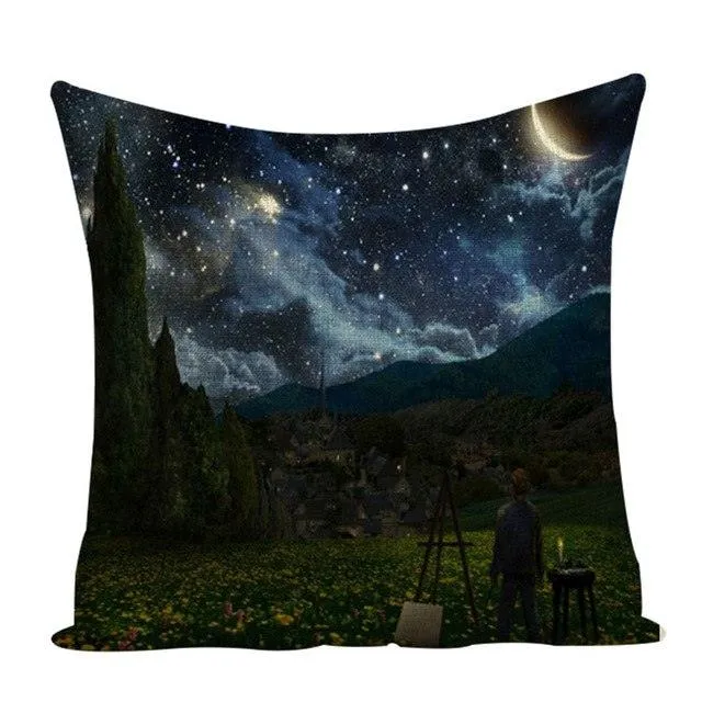 Colorful Impressionist Style Cushion Covers