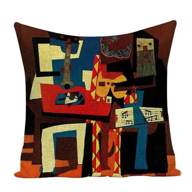 Colorful Impressionist Style Cushion Covers
