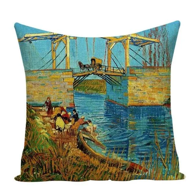 Colorful Impressionist Style Cushion Covers