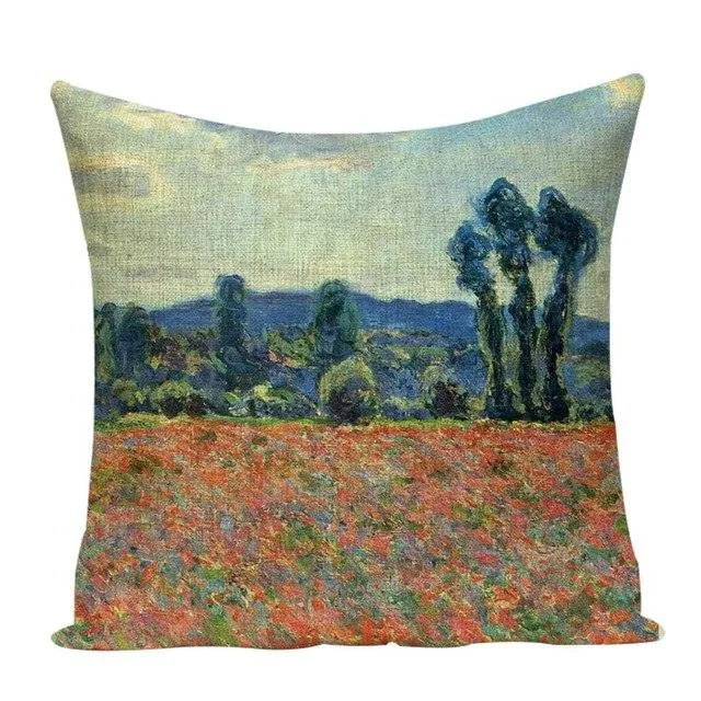 Colorful Impressionist Style Cushion Covers
