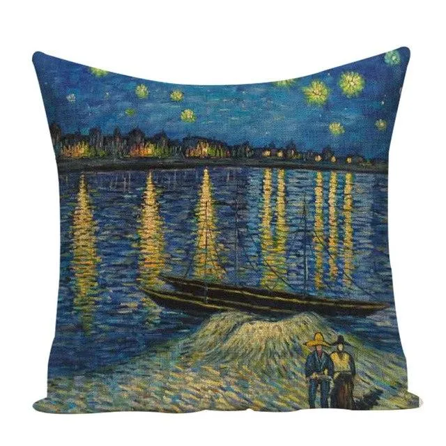Colorful Impressionist Style Cushion Covers