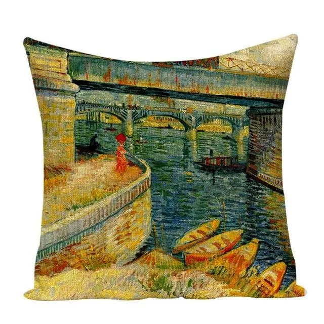Colorful Impressionist Style Cushion Covers