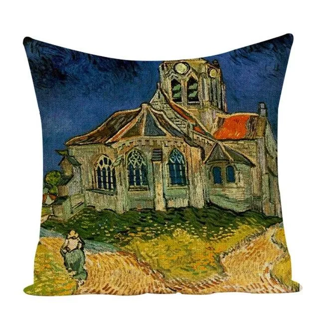 Colorful Impressionist Style Cushion Covers