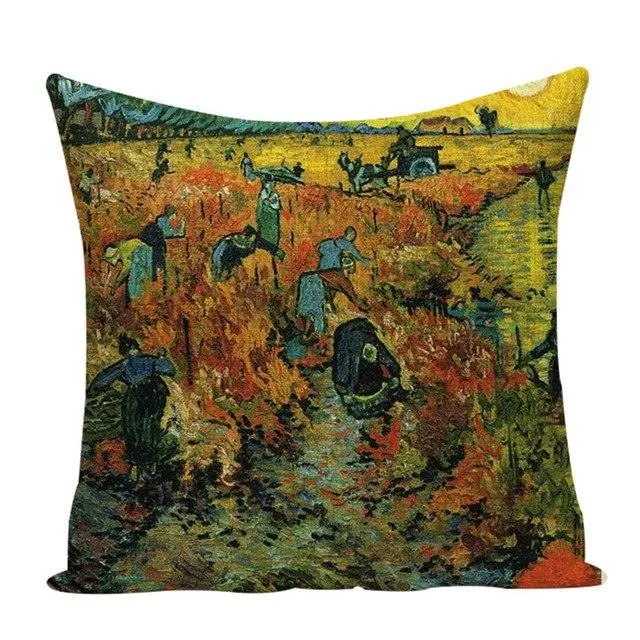 Colorful Impressionist Style Cushion Covers