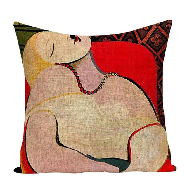 Colorful Impressionist Style Cushion Covers