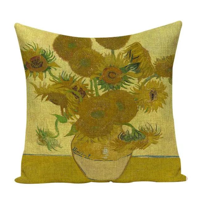 Colorful Impressionist Style Cushion Covers