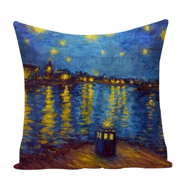 Colorful Impressionist Style Cushion Covers