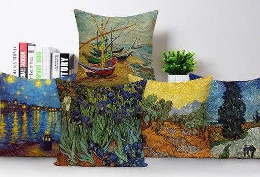 Colorful Impressionist Style Cushion Covers
