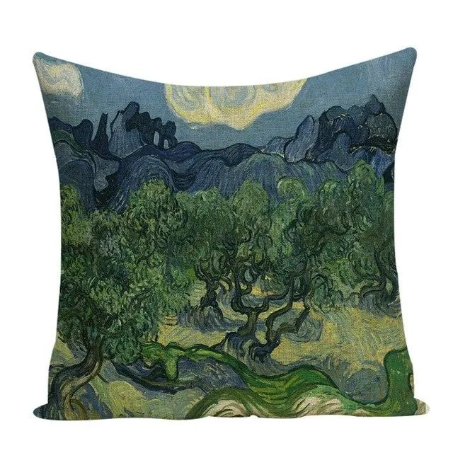 Colorful Impressionist Style Cushion Covers