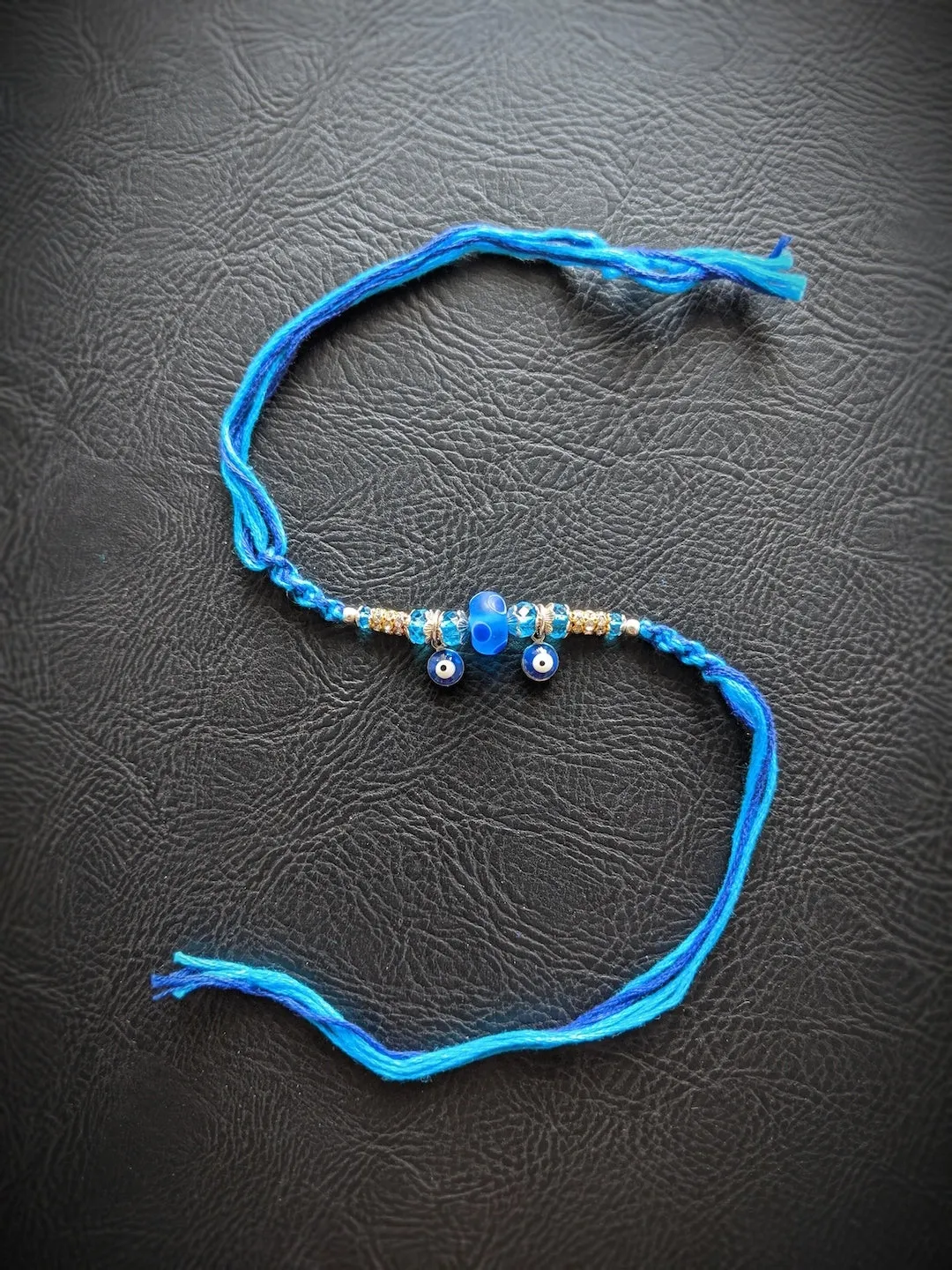 (COMBO of 3) Fancy Evil Eye Rakhi Design Turkish Charm Multicoloured Mauli Raksha Bandhan