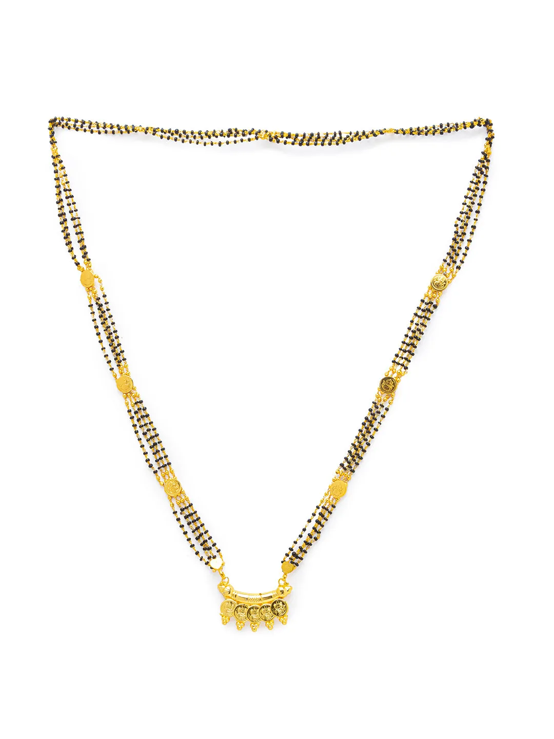 Combo Set of 2 Gold Plated Long Mangalsutra Designs and Short Mangalsutra Designs Ball Shape Pendant