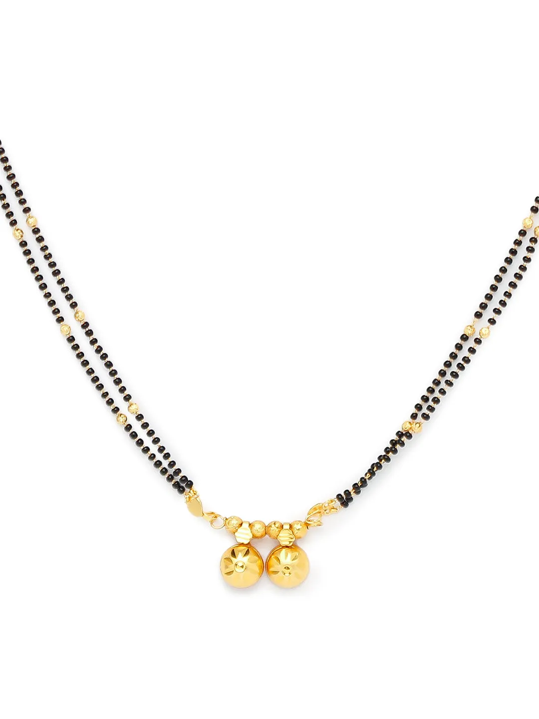 Combo Set of 2 Gold Plated Short Mangalsutra Designs and Long Mangalsutra Designs with Vati Pendant