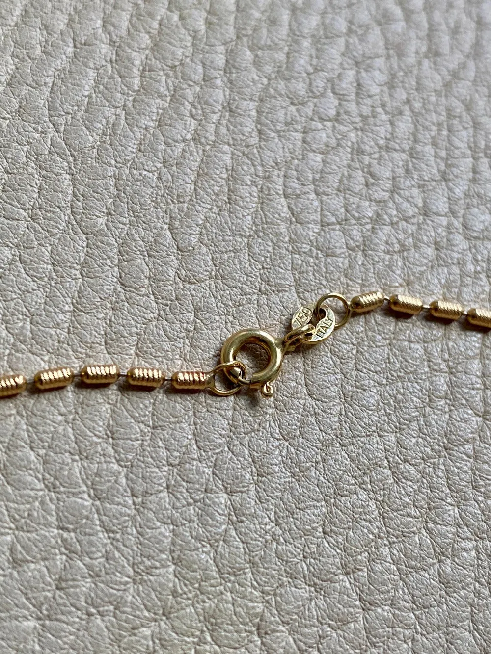Dainty gold coil link necklace - 18k gold - 16.5 inch length - Italian vintage