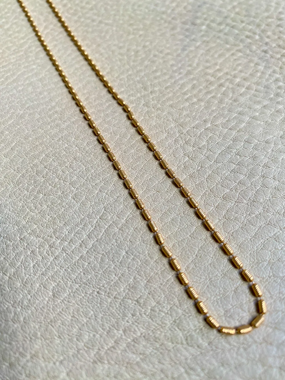 Dainty gold coil link necklace - 18k gold - 16.5 inch length - Italian vintage