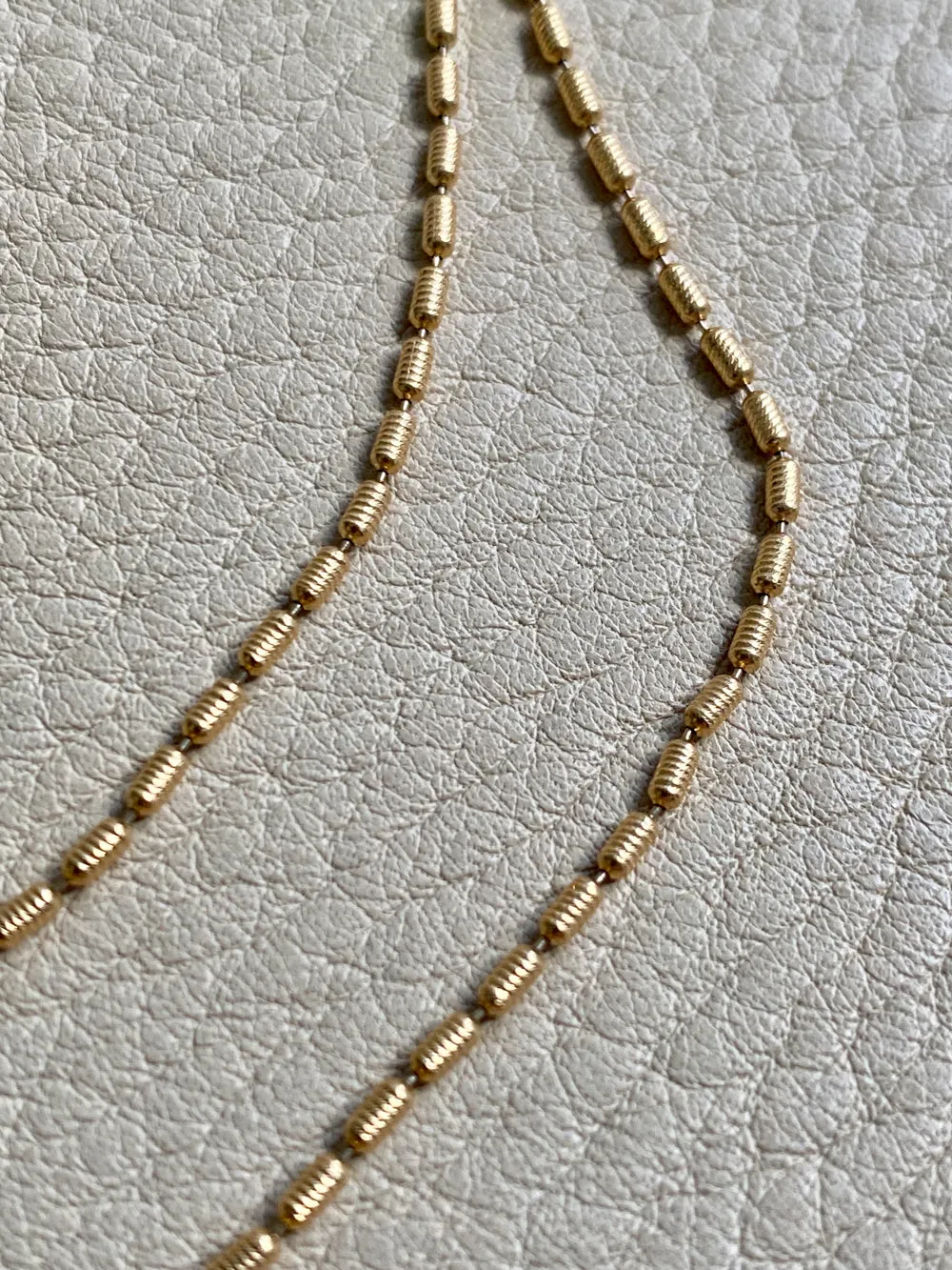 Dainty gold coil link necklace - 18k gold - 16.5 inch length - Italian vintage