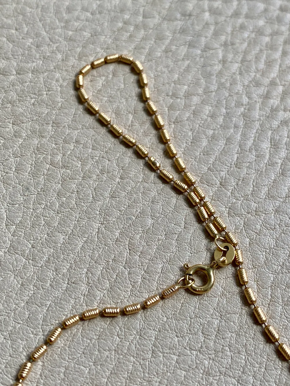 Dainty gold coil link necklace - 18k gold - 16.5 inch length - Italian vintage