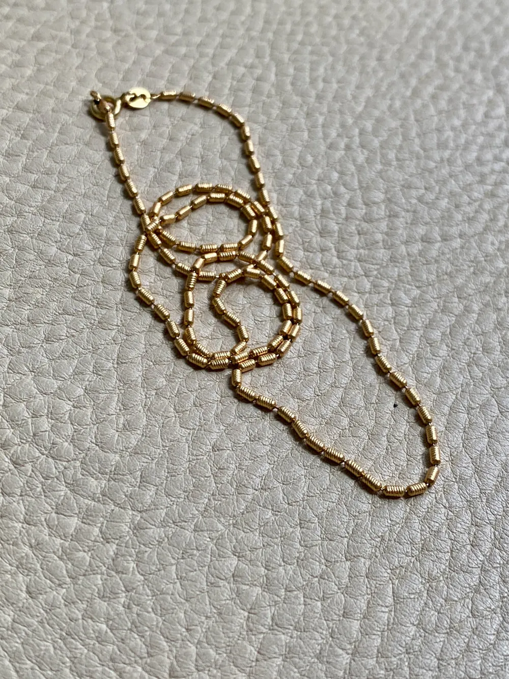 Dainty gold coil link necklace - 18k gold - 16.5 inch length - Italian vintage