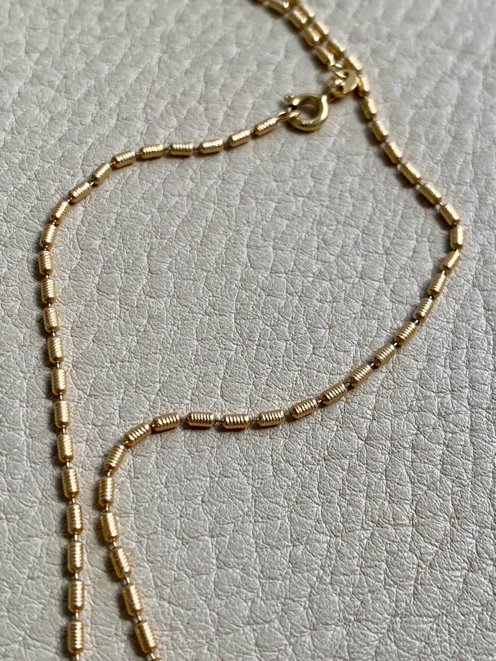 Dainty gold coil link necklace - 18k gold - 16.5 inch length - Italian vintage