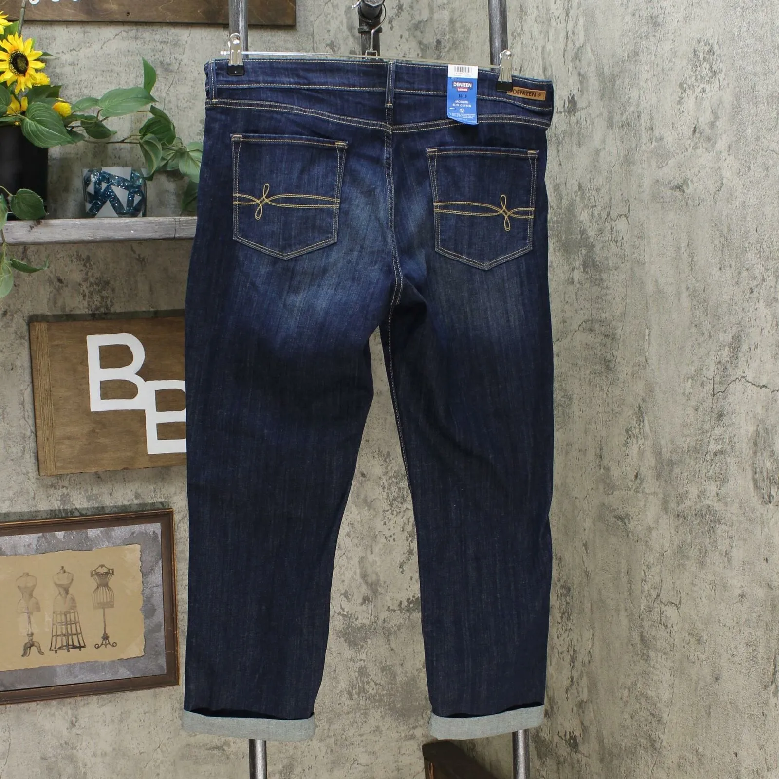 DENIZEN From Levi's Women's Mid Rise Modern Slim Cuffed Jeans