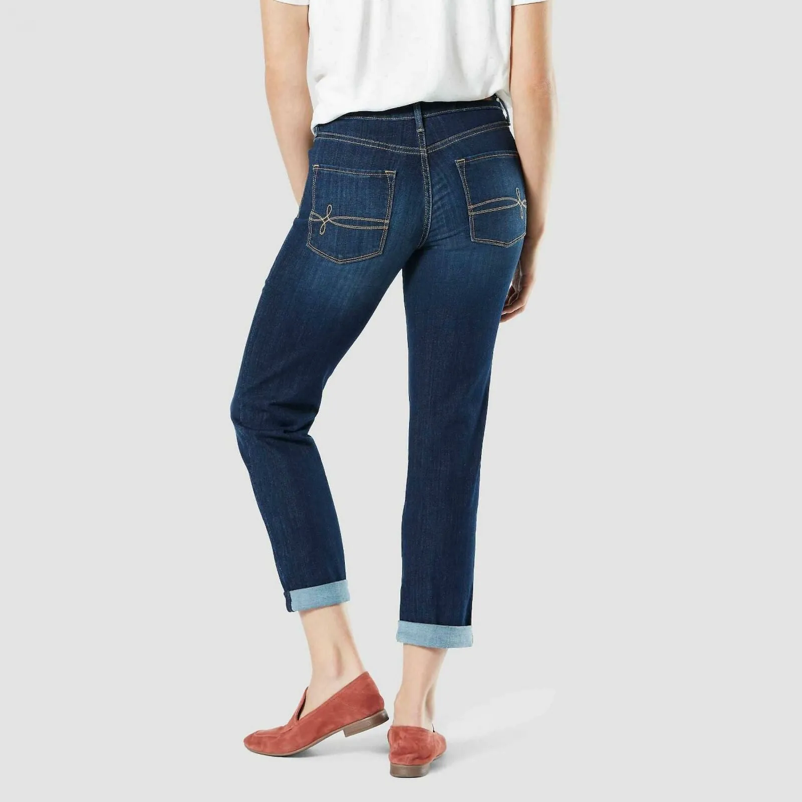 DENIZEN From Levi's Women's Mid Rise Modern Slim Cuffed Jeans