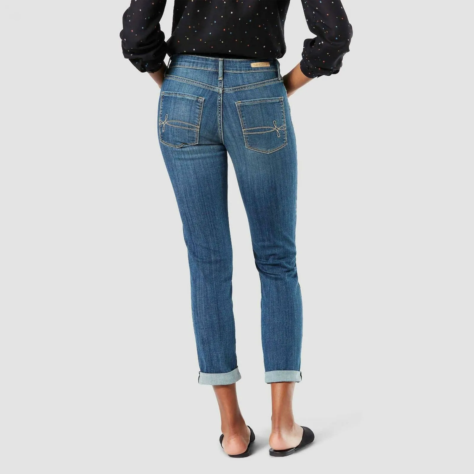 DENIZEN from Levi's Women's Mid-Rise Modern Slim Cuffed Jeans