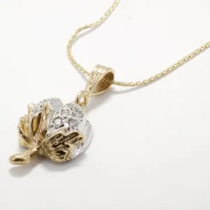 Diamond Cotton Boll Necklace with three-dimensional cotton boll C300