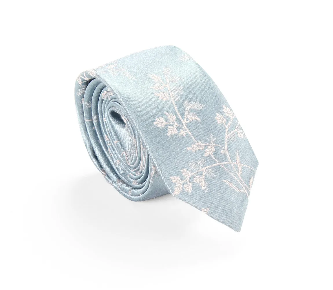 Dusty Blue Floral Tie