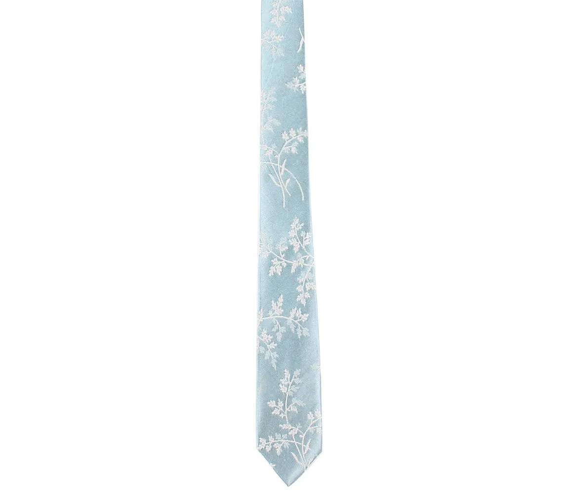 Dusty Blue Floral Tie