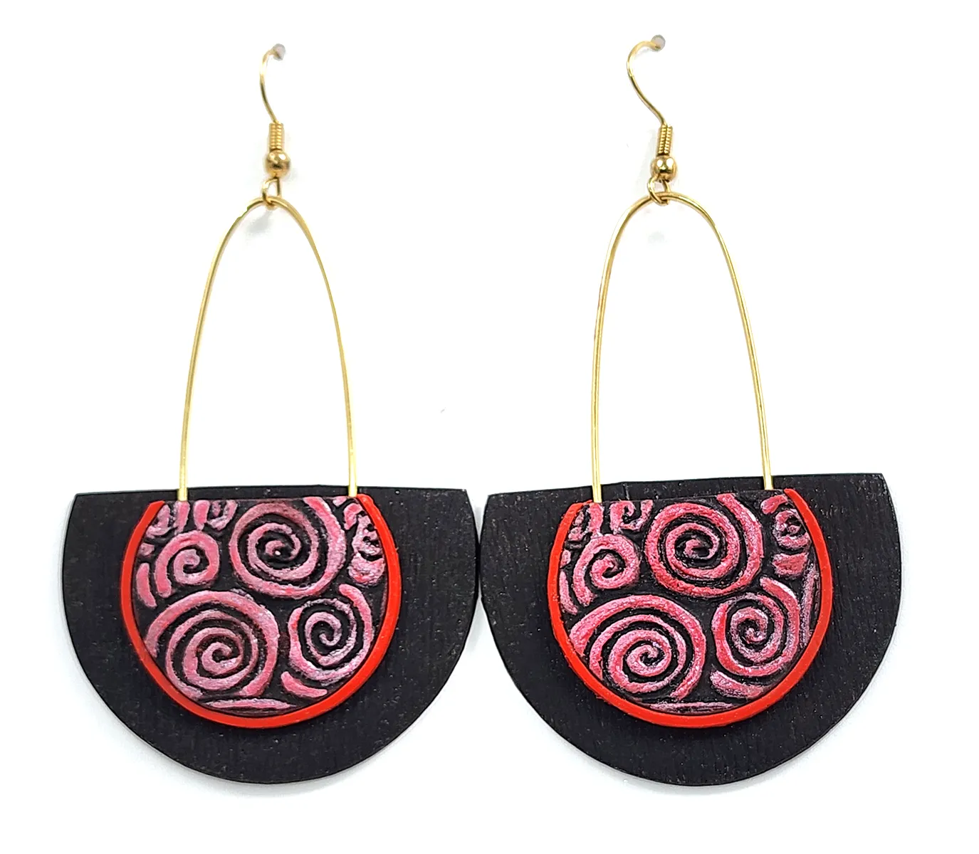 Earrings "EP-64 Blk/Red" by Dianne Hayes Quarles