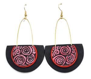 Earrings "EP-64 Blk/Red" by Dianne Hayes Quarles