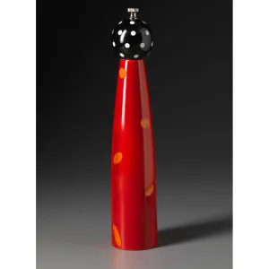 Ellipse E-10 in Red, Orange, Black, and White Wooden Salt Shakor Pepper Mill Grinder  by Robert Wilhelm of Raw Design