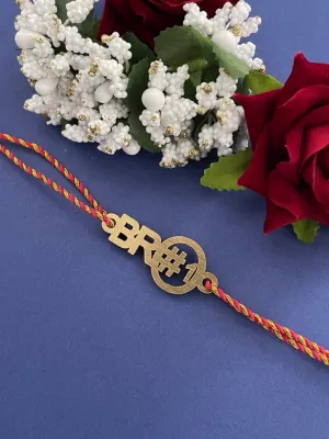 Fancy Rakhi Designs Slogan with bro#1 Pendant Mauli Raksha Bandhan